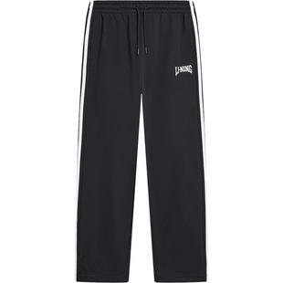 李宁阔腿裤男女同款休闲裤子直筒运动裤男款宽松校服卫裤针织长裤