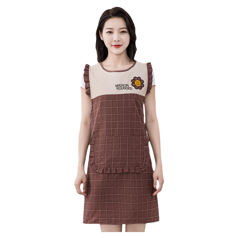 上班洋气时尚围裙家用厨房纯棉女2025新款透气家用韩版可爱工作服