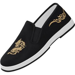 老北京布鞋男官方旗舰店正品2025新款秋季艾草透气刺绣一脚蹬布鞋