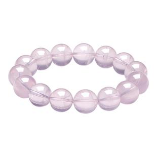 周六福粉雾海手饰女桃花芙蓉石果冻粉水晶手串半宝生日情人节礼物