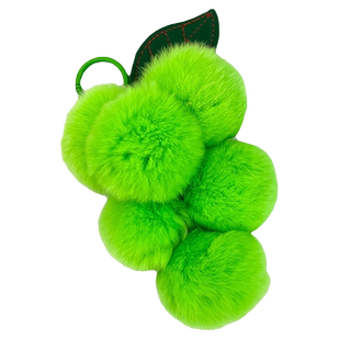 超正的紫色系~真獭兔毛葡萄汽车钥匙扣挂件ins可爱毛绒球包包挂饰