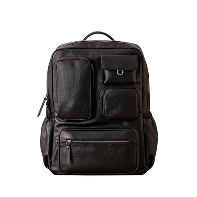 后步男士真皮双肩包大容量