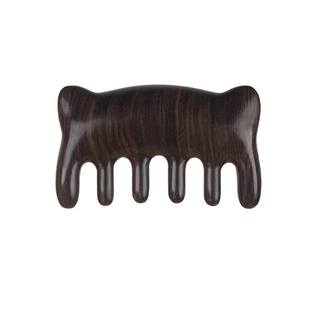 天然黑檀红木猫款经络按摩木梳紫檀男女家用防脱发头皮面部按摩梳