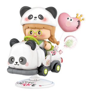 LOZ俐智动物摇摇乐摇摇车汽车萌宠天团 潮玩成人熊猫人仔国产积木