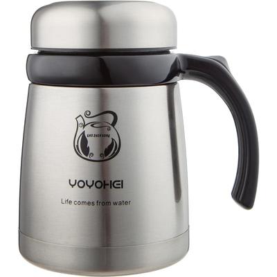 大气商务不锈钢带手柄大肚保温杯