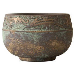 【孤品手作】闻说WUSEI 青铜釉仿古茶洗 纯手工复古茶海废水缸