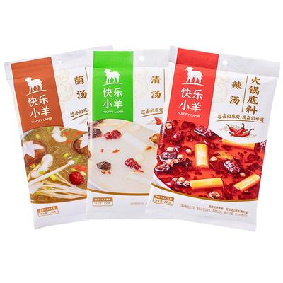 快乐小羊火锅底料清汤辣汤菌汤番茄麻椒免煮调味料麻辣烫底料速食
