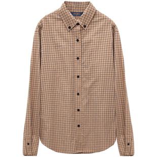 COCOBELLA重工对丝格纹通勤衬衫女高知学院风纯棉衬衣SR7049