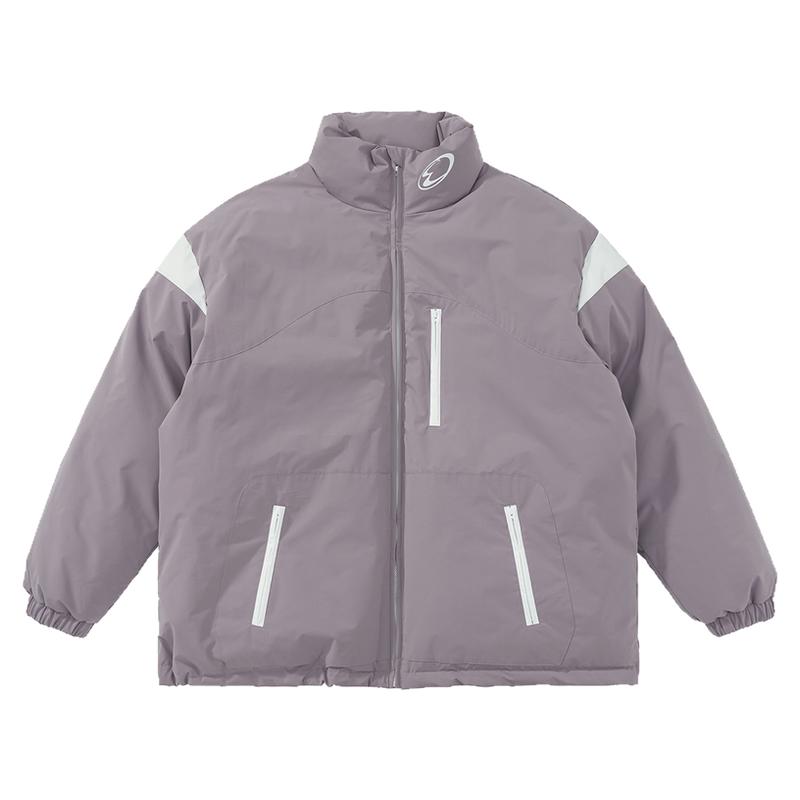 秋冬保暖简约百搭撞色立领棉服男