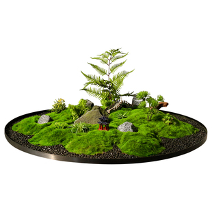 餐桌中间转盘摆花大圆桌装饰品摆件造景高端饭店餐厅包厢景观摆台