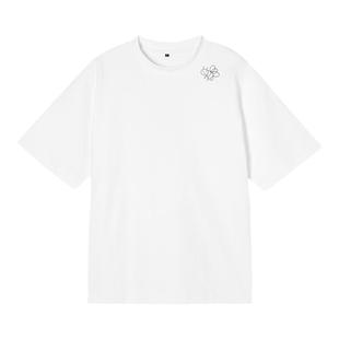 LEZORA 黄景瑜同款310g重磅新疆长绒棉手绘小蜜蜂廓型短袖T恤男