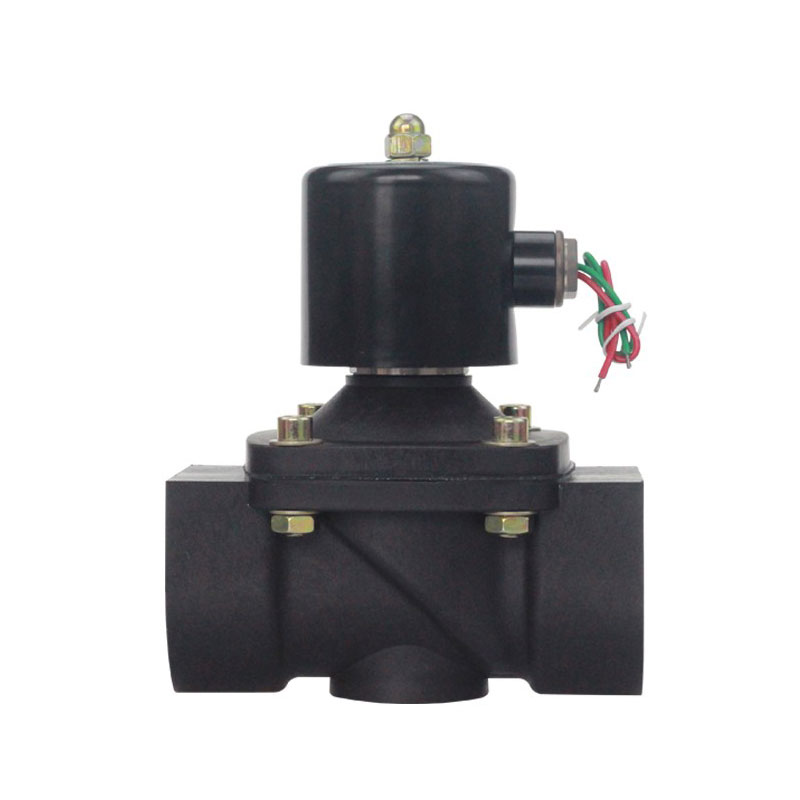 塑料常闭电磁阀水阀开关阀电磁控制阀220V气阀全铜线24V4分6分2寸