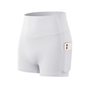 M臀线女瑜伽三分短裤蜜桃臀紧身跑步打底裸感中腰健身运动不卷边