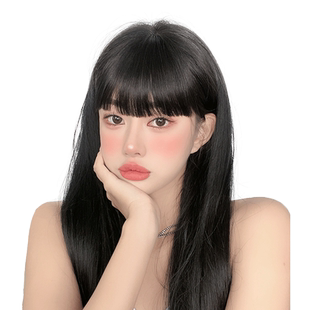 假刘海女自然前额真发齐刘海假发片平刘海发际线假头帘厚漫画刘海