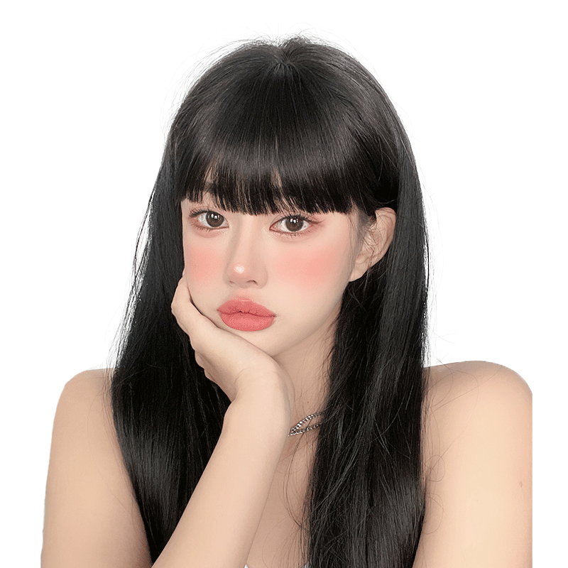 假刘海女自然前额真发齐刘海假发片平刘海发际线假头帘厚漫画刘海