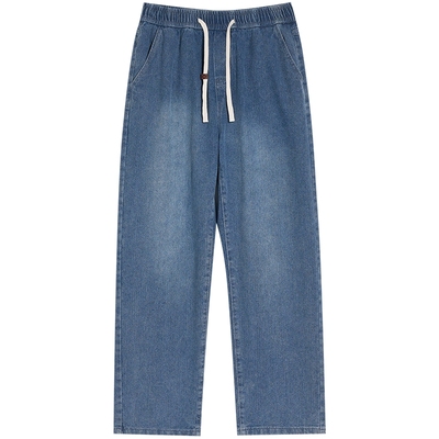 准者牛仔裤复古潮流宽松直筒长裤