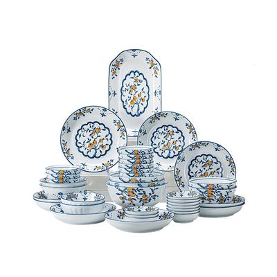 高颜值家用釉下彩餐具陶瓷田园风