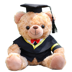 毕业小熊玩偶送男女生大学硕士研究生博士熊毛绒公仔毕业礼物定制