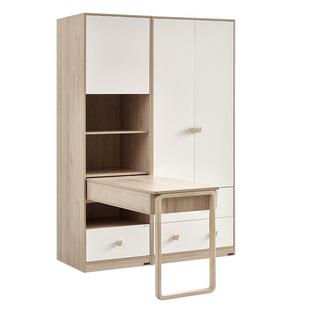 全友家居现代简约蒙氏儿童房衣柜书桌柜一体男女孩卧室组合衣柜