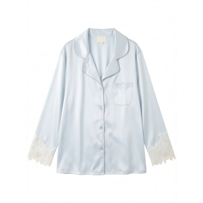 海盐日记真丝带胸垫家居服四件套