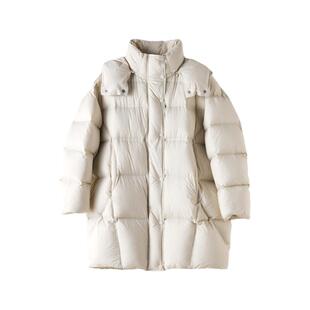 AS羽绒服女25冬季新款中长款连帽宽松保暖加厚防风显瘦面包服外套