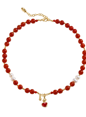 Amber Lollipop红玛瑙宝石项链女轻奢高级本命年葫芦颈链圣诞礼物