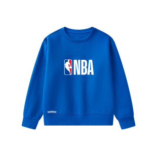 NBA联名卫衣儿童黑色经典印花女童运动休闲圆领上衣男童SOFTFIRE
