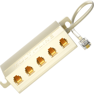 沃迪特电话分线器一分四 一分三 一分二电话机线一拖四直通对接头