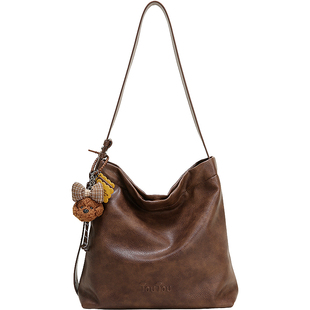 新年礼物TOUTOU小狗托特包大容量复古水桶包通勤百搭单肩斜挎包女