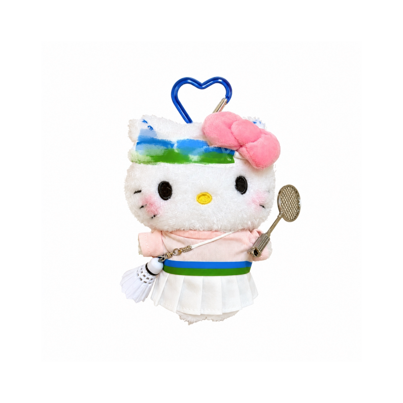 正版HelloKitty羽毛球包挂件毛绒玩偶线条KT猫钥匙扣可爱女生礼物