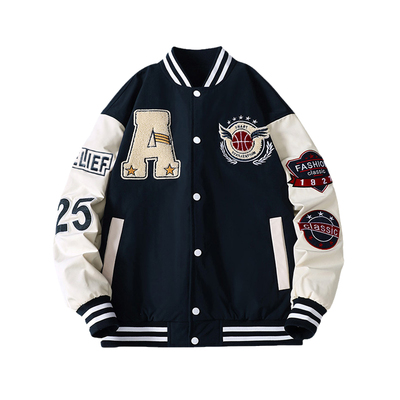 WASSUP字母棒球服男款春秋季2024新款美式休闲青少年初秋夹克外套