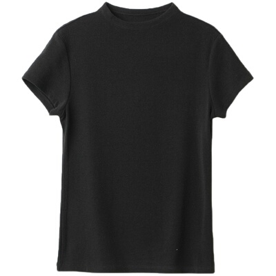 慕斯T恤女士小高领正肩短袖春夏