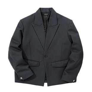 高定款*芸蚁〔斯文败类〕特殊进口精纺羊毛织肌理枪驳领双袋西装