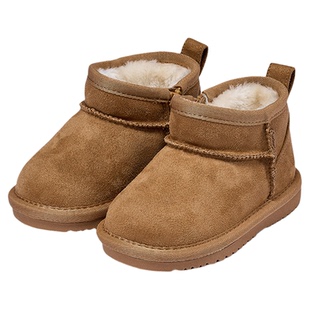 巴布豆儿童雪地靴男童童鞋冬季新款大棉防滑加绒棉靴宝宝鞋子棉鞋