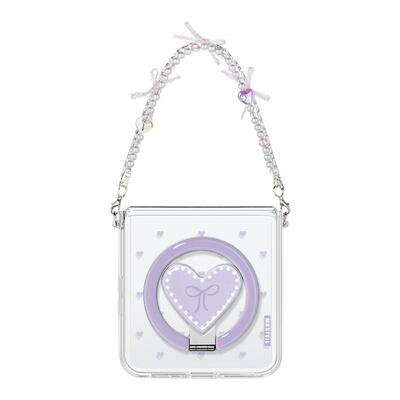 MASFEIL × 珍珠爱心适用小米mixflip2手机壳新款mix flip2小折叠屏保护套透明MIXFlip2全包高档外壳filp防摔