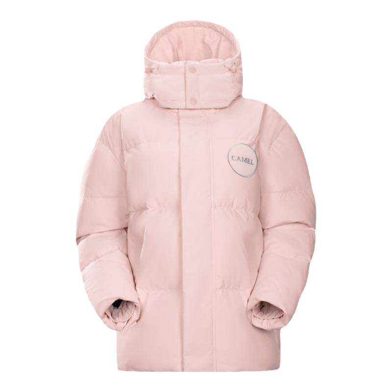 骆驼女装羽绒服连帽防泼水