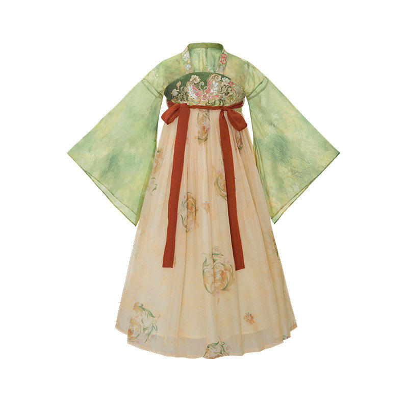 女童汉服雪纺刺绣襦裙