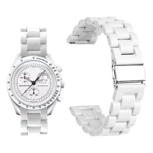 适用swatch欧米茄联名表带仿陶瓷斯沃琪omega史努比极光熔岩表带