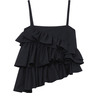 IT MSGM女装吊带上衣新款性感时尚不规则荷叶边饰吊带衫T07101AM