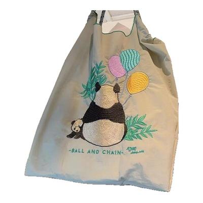 高圆圆同款刺绣ball chain包环保袋斜挎尼龙女大容量手提包购物袋