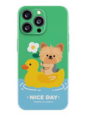 原创可爱约克夏幼犬Q版手机壳