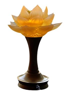 汉风琉璃纯铜佛前长明灯