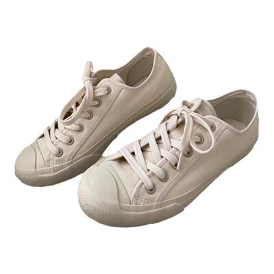 单鞋平底鞋低帮帆布鞋2023新款韩国小白鞋女脏脏鞋ins潮板鞋学生