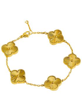 24K金沙金高级感花朵手链韩系小众气质手环通勤时尚新款手饰手串