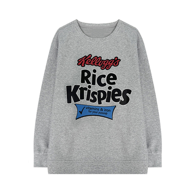 梵朵大码女装16808初春韩版百搭字母印花卫衣舒适长袖宽松上衣女