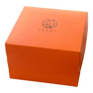 长方形生日蛋糕白卡盒点心包装盒甜点打包盒压纹翻盖西点盒可定制