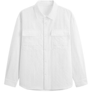 GXG男装  黑色肌理感工装风口袋衬衫外套 GEX10314673