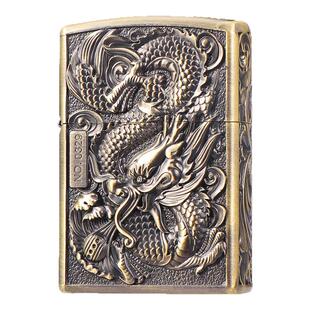 ZORRO佐罗盔甲煤油打火机复古防风老式砂轮创意浮雕龙凤男士礼品