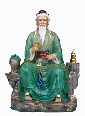 汉白玉彩绘神医华佗神像供奉摆件