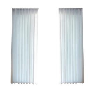 白纱窗帘纱帘透光不透人遮光飘窗纱窗白沙魔术贴白色幻影纱幔窗纱